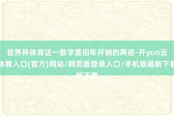 世界杯体育这一数字是旧年开销的两倍-开yun云体育入口(官方)网站/网页版登录入口/手机版最新下载