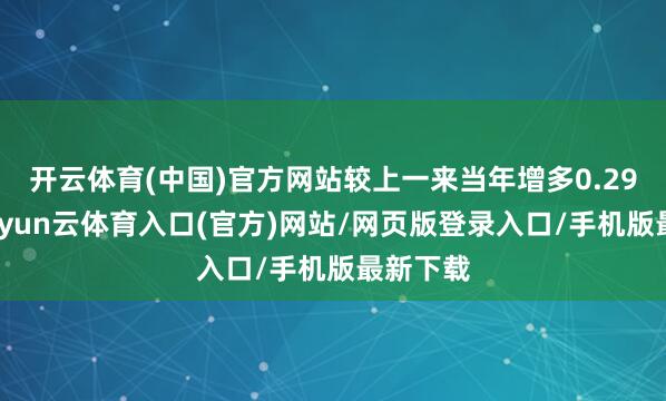 开云体育(中国)官方网站较上一来当年增多0.29亿元-开yun云体育入口(官方)网站/网页版登录入口/手机版最新下载