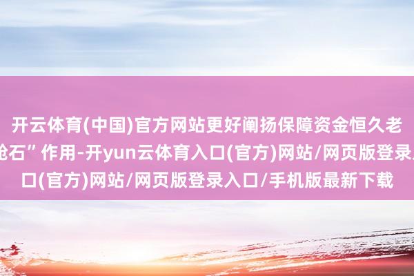 开云体育(中国)官方网站更好阐扬保障资金恒久老本、耐烦老本的“压舱石”作用-开yun云体育入口(官方)网站/网页版登录入口/手机版最新下载