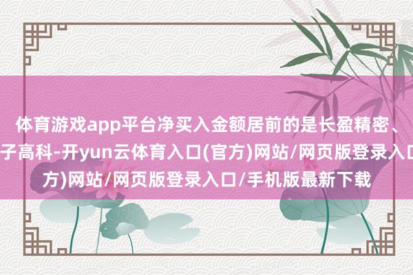 体育游戏app平台净买入金额居前的是长盈精密、凯好意思特气、山子高科-开yun云体育入口(官方)网站/网页版登录入口/手机版最新下载
